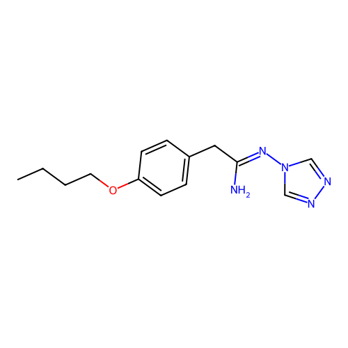 (1Z)-2-(4-butoxyphenyl)-N'-(4H-1,2,4-triazol-4-yl)ethanimidamide structure