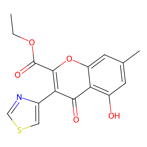 ethyl 5-hydroxy-7-methyl-4-oxo-3-(thiazol-4-yl)-4H-chromene-2-carboxylate structure