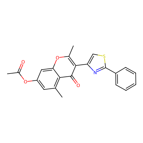 2,5-dimethyl-4-oxo-3-(2-phenylthiazol-4-yl)-4H-chromen-7-yl acetate structure