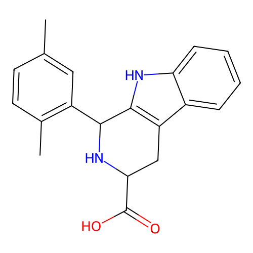 1-(2,5-dimethylphenyl)-2,3,4,9-tetrahydro-1H-pyrido[3,4-b]indole-3-carboxylic acid structure