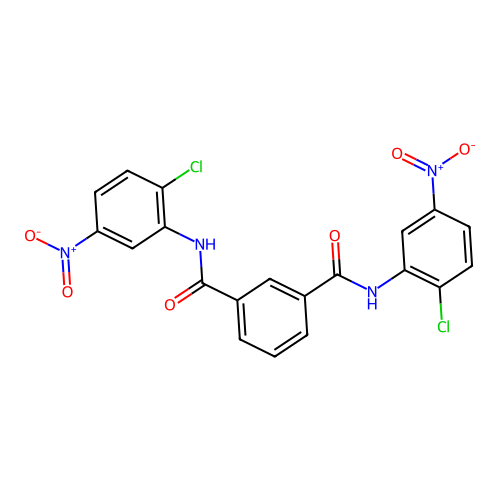 1-N,3-N-bis(2-chloro-5-nitrophenyl)benzene-1,3-dicarboxamide structure