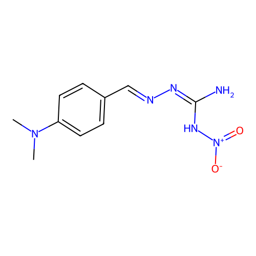 1-[[P-(Dimethylamino)benzylidene]amino]-3-nitroguanidine structure