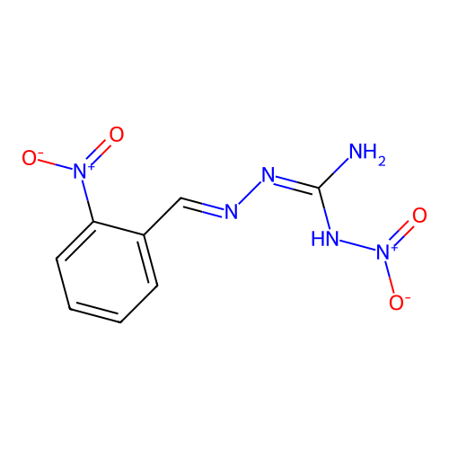 1-nitro-2-[(E)-(2-nitrophenyl)methylideneamino]guanidine structure