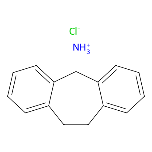 10,11-Dihydro-5H-dibenzo[a,d]cyclohepten-5-ylammonium chloride structure