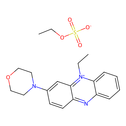 Phenazinium, 5-ethyl-3-(morpholinyl)-, ethyl sulfate structure