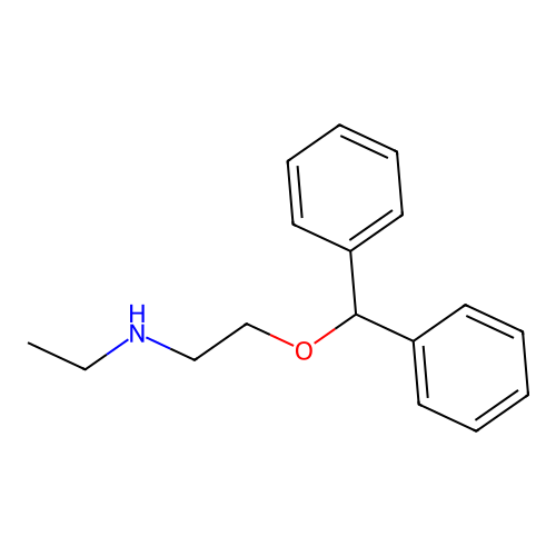 2-benzhydryloxy-N-ethylethanamine structure