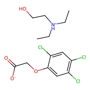 Diethyl(2-hydroxyethyl)azanium; 2-(2,4,5-trichlorophenoxy)acetate structure
