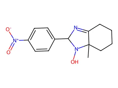 7a-Methyl-2-(4-nitrophenyl)-2,4,5,6,7,7a-hexahydro-1H-benzimidazol-1-ol structure