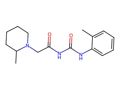 1-Piperidineacetamide, 2-methyl-N-(((2-methylphenyl)amino)carbonyl)- structure