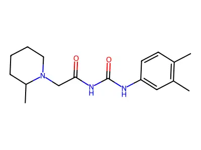 1-Piperidineacetamide, N-(((3,4-dimethylphenyl)amino)carbonyl)-2-methyl- structure