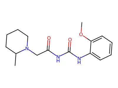 N-(((2-Methoxyphenyl)amino)carbonyl)-2-methyl-1-piperidineacetamide structure