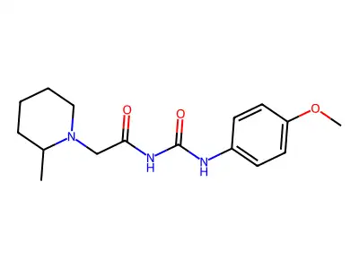 N-(((4-Methoxyphenyl)amino)carbonyl)-2-methyl-1-piperidineacetamide structure