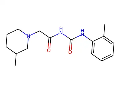 1-Piperidineacetamide, 3-methyl-N-(((2-methylphenyl)amino)carbonyl)- structure