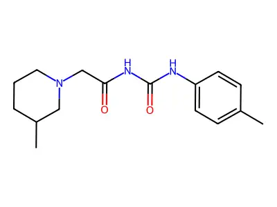3-Methyl-N-(((4-methylphenyl)amino)carbonyl)-1-piperidineacetamide structure