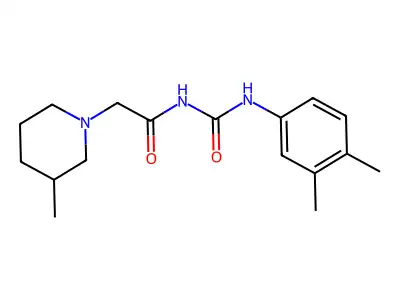 N-(((3,4-Dimethylphenyl)amino)carbonyl)-3-methyl-1-piperidineacetamide structure