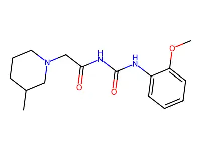 N-(((2-Methoxyphenyl)amino)carbonyl)-3-methyl-1-piperidineacetamide structure