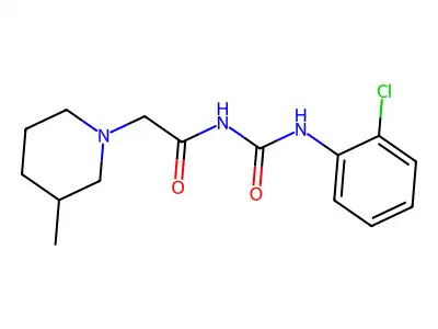 N-(((2-Chlorophenyl)amino)carbonyl)-3-methyl-1-piperidineacetamide structure