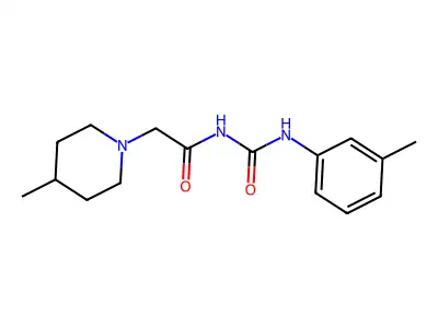 1-Piperidineacetamide, 4-methyl-N-(((3-methylphenyl)amino)carbonyl)- structure