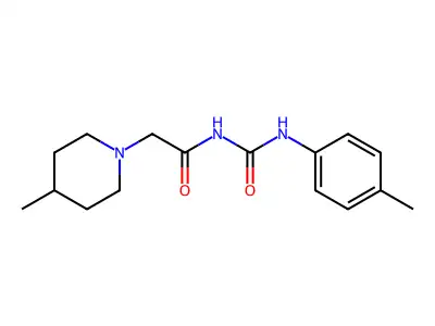 1-Piperidineacetamide, 4-methyl-N-(((4-methylphenyl)amino)carbonyl)- structure