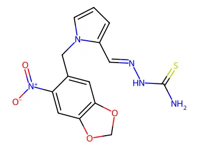 [[1-[(6-Nitro-1,3-benzodioxol-5-yl)methyl]pyrrol-2-yl]methylideneamino]thiourea structure
