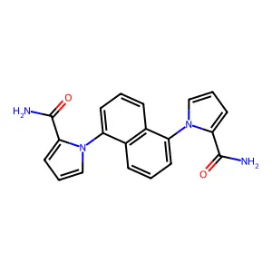 1-[5-(2-Carbamoylpyrrol-1-yl)naphthalen-1-yl]pyrrole-2-carboxamide structure
