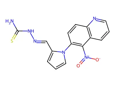 [[1-(5-Nitroquinolin-6-yl)pyrrol-2-yl]methylideneamino]thiourea structure