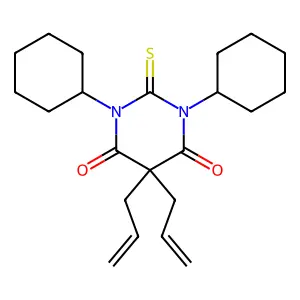 Barbituric acid, 5,5-diallyl-1,3-dicyclohexyl-2-thio- structure
