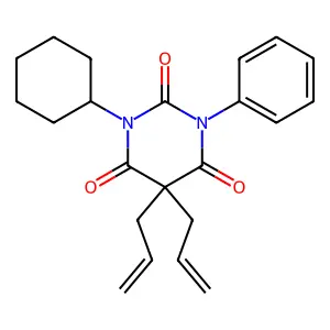 Barbituric acid, 1-cyclohexyl-5,5-diallyl-3-phenyl- structure