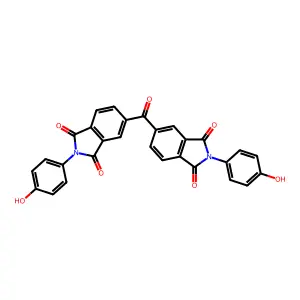 5,5'-carbonylbis[2-(4-hydroxyphenyl)-1H-isoindole-1,3(2H)-dione] structure