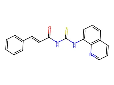 3-phenyl-N-(quinolin-8-ylcarbamothioyl)prop-2-enamide structure