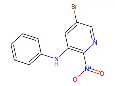 5-bromo-2-nitro-N-phenylpyridin-3-amine structure