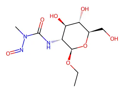 beta-D-Glucopyranoside, ethyl 2-deoxy-2-(((methylnitrosoamino)carbonyl)amino)- structure