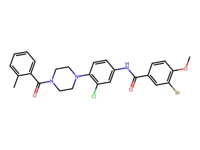 3-bromo-N-[3-chloro-4-[4-(2-methylbenzoyl)piperazin-1-yl]phenyl]-4-methoxybenzamide structure