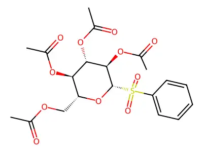 beta-D-Glucopyranose, 1-deoxy-1-(phenylsulfonyl)-, tetraacetate structure