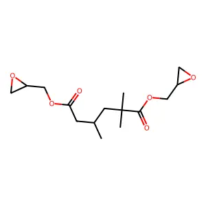 Bis(oxiranylmethyl) 2,2,4(or 2,4,4)-trimethyladipate structure