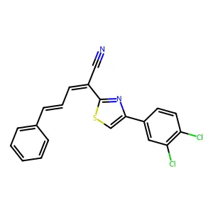 2-[4-(3,4-Dichlorophenyl)-1,3-thiazol-2-yl]-5-phenyl-2,4-pentadienenitrile structure