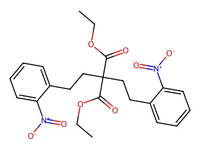 Diethyl 2,2-bis[2-(2-nitrophenyl)ethyl]propanedioate structure