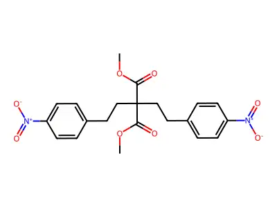 Dimethyl 2,2-bis[2-(4-nitrophenyl)ethyl]propanedioate structure