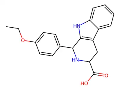 1-(4-ethoxyphenyl)-2,3,4,9-tetrahydro-1H-pyrido[3,4-b]indole-3-carboxylic acid structure