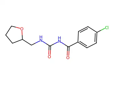 4-chloro-N-(((tetrahydrofuran-2-yl)methyl)carbamoyl)benzamide structure