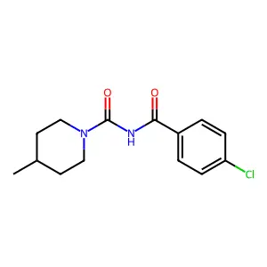 N-(4-chlorobenzoyl)-4-methylpiperidine-1-carboxamide structure
