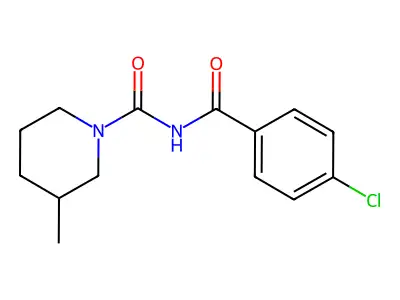 N-(4-chlorobenzoyl)-3-methylpiperidine-1-carboxamide structure