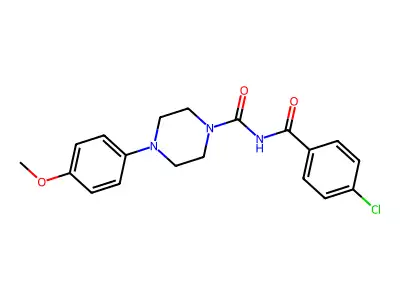 N-(4-chlorobenzoyl)-4-(4-methoxyphenyl)piperazine-1-carboxamide structure