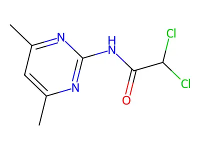 2,2-dichloro-N-(4,6-dimethylpyrimidin-2-yl)acetamide structure