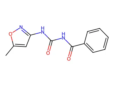 N-[(5-methyl-1,2-oxazol-3-yl)carbamoyl]benzamide structure