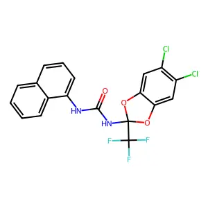 1-[5,6-Dichloro-2-(trifluoromethyl)-1,3-benzodioxol-2-yl]-3-naphthalen-1-ylurea structure