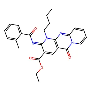 (Z)-ethyl 1-butyl-2-((2-methylbenzoyl)imino)-5-oxo-2,5-dihydro-1H-dipyrido[1,2-a:2',3'-d]pyrimidine-3-carboxylate structure