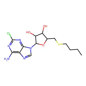 2-(6-Amino-2-chloropurin-9-yl)-5-(butylsulfanylmethyl)oxolane-3,4-diol structure