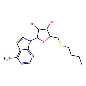 2-(4-Aminopyrrolo[2,3-d]pyrimidin-7-yl)-5-(butylsulfanylmethyl)oxolane-3,4-diol structure