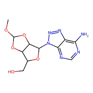 [4-(7-aminotriazolo[4,5-d]pyrimidin-3-yl)-2-methoxy-3a,4,6,6a-tetrahydrofuro[3,4-d][1,3]dioxol-6-yl]methanol structure